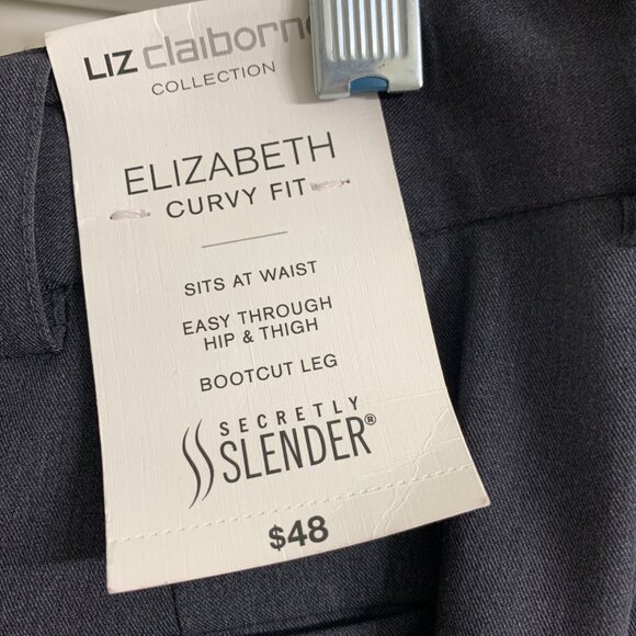 Liz Claiborne Charcoal Heather Dress Pants, Size 12, NWT - Picture 7 of 8